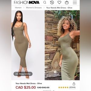 FASHION NOVA DRESS- olive- your needs met dress